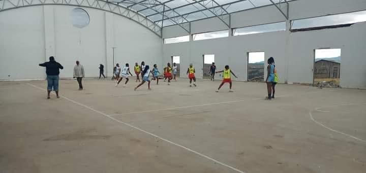 Youth participating in a sports development session