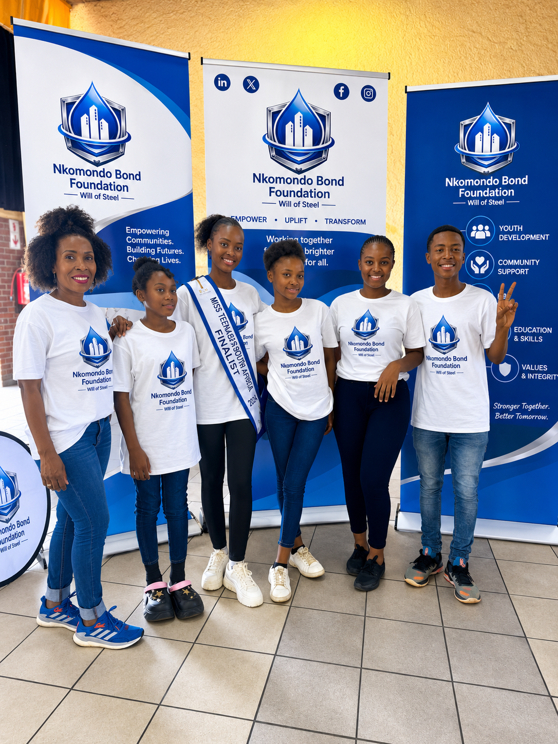 Foundation team with young women and youth ambassadors